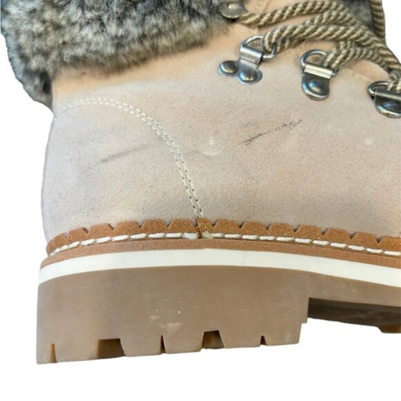Sam Edelman Bowen Grey Suede Faux Fur Hiking Boot size 7.5 - Picture 11 of 12